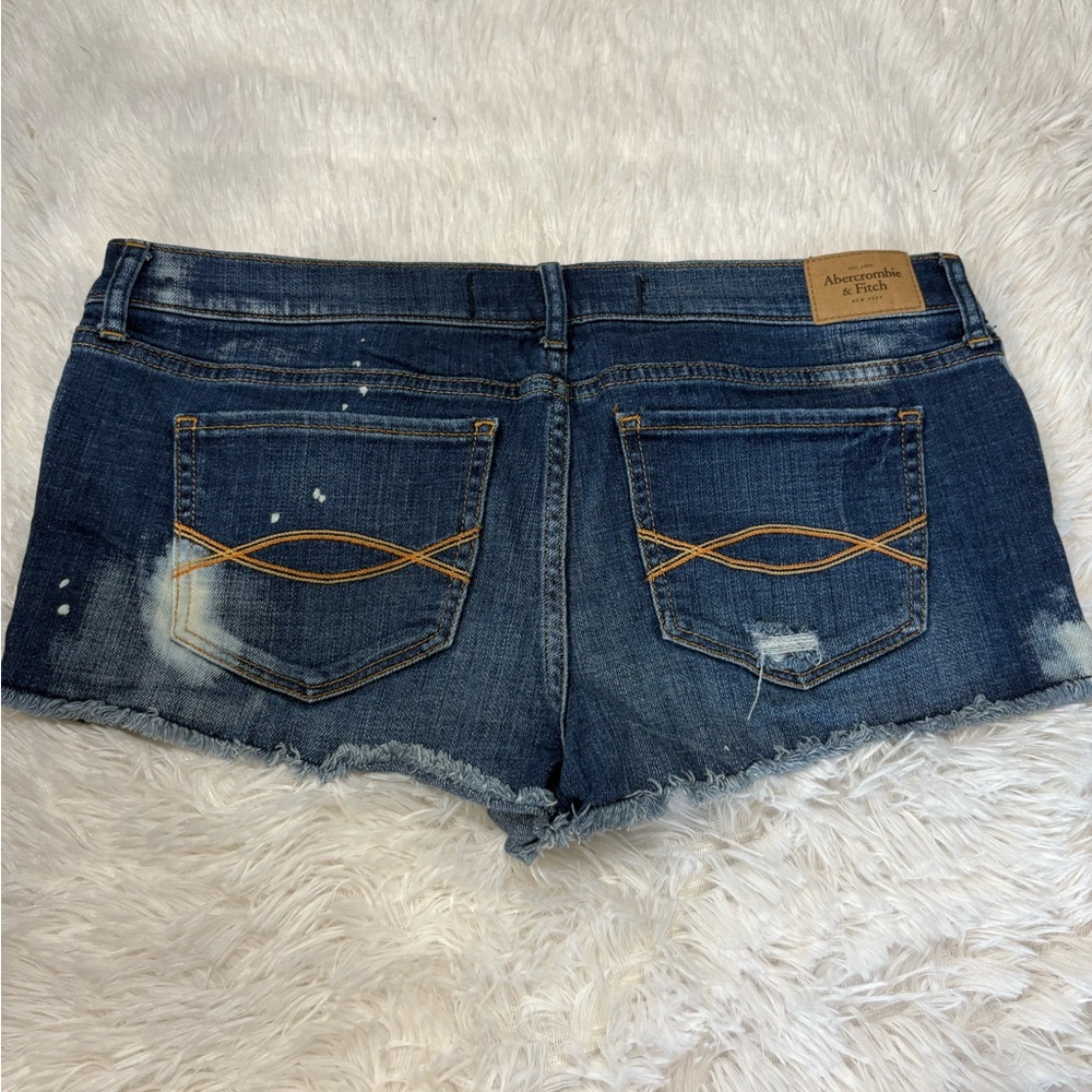 Abercrombie & Fitch Distressed Blue Jean Shorts with Studs - Picture 2 of 6